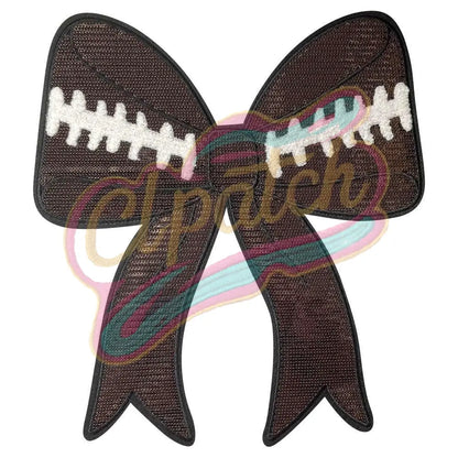 Large Football Bow embroidery sequins patches - Clpatch