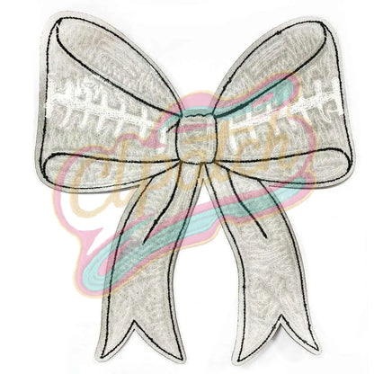 Large Football Bow embroidery sequins patches - Clpatch