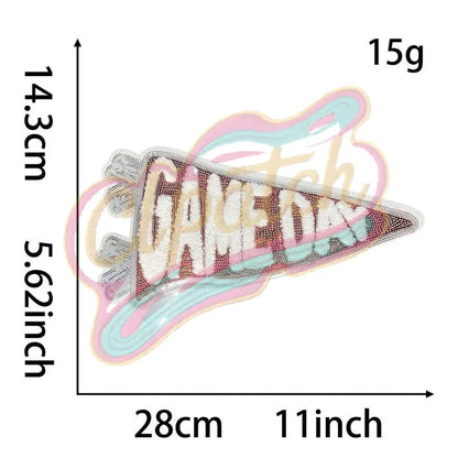 Large Game Day Sequin multicolor adhesive patch - Clpatch
