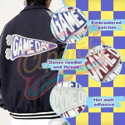 Large Game Day Sequin multicolor adhesive patch - Clpatch