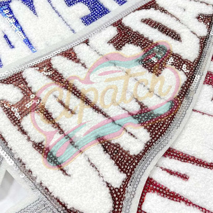 Large Game Day Sequin multicolor adhesive patch - Clpatch