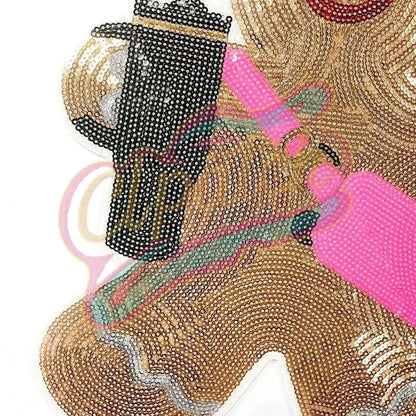 Large Gingerbread Man with stanley sequin patches - Clpatch