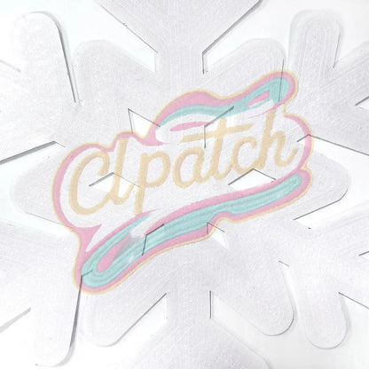 Large Sequins Embroidered patch with snowflake - Clpatch