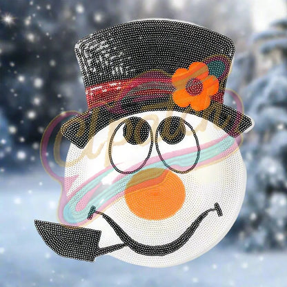 Large Snowman bead in winter adhesive patches - Clpatch