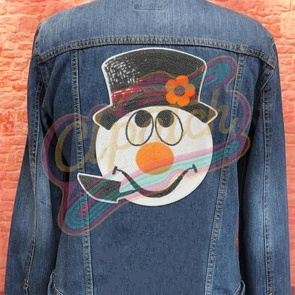 Large Snowman bead in winter adhesive patches - Clpatch