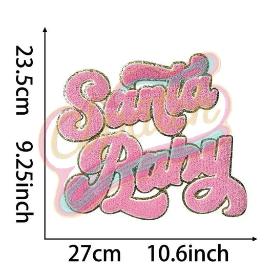 Large Stanta Baby with gold broder chenille embroidery patches - Clpatch