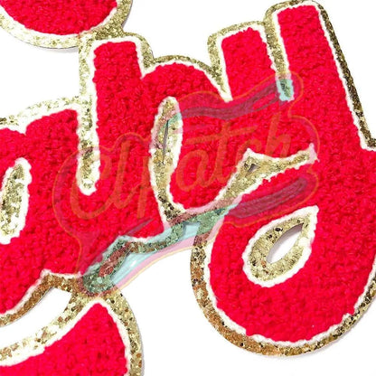 Large Stanta Baby with gold broder chenille embroidery patches - Clpatch