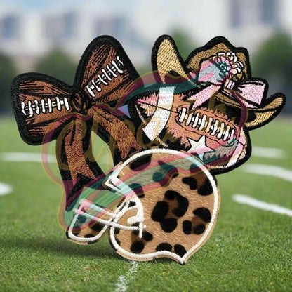 Leopard print, western cowboy style football cloth patch，hat patch - Clpatch