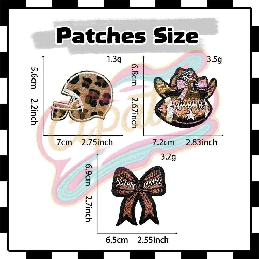 Leopard print, western cowboy style football cloth patch，hat patch - Clpatch