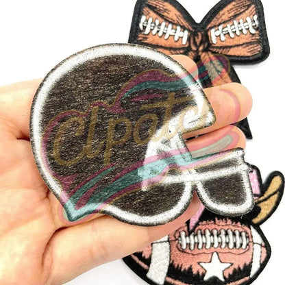 Leopard print, western cowboy style football cloth patch，hat patch - Clpatch