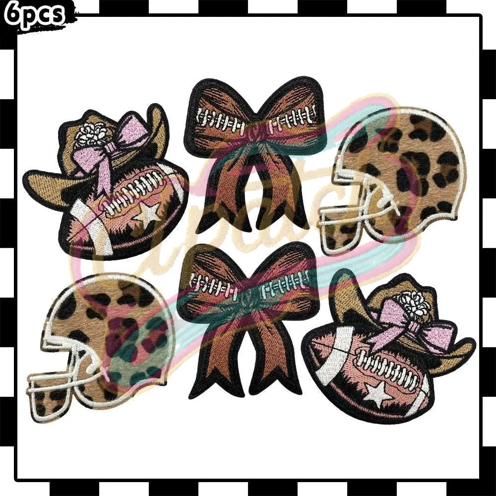 Leopard print, western cowboy style football cloth patch，hat patch - Clpatch
