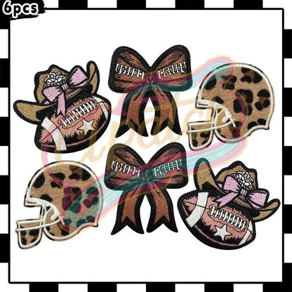 Leopard print, western cowboy style football cloth patch，hat patch - Clpatch