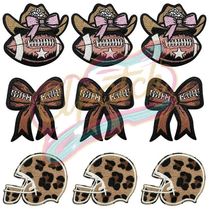 Leopard print, western cowboy style football cloth patch，hat patch - Clpatch