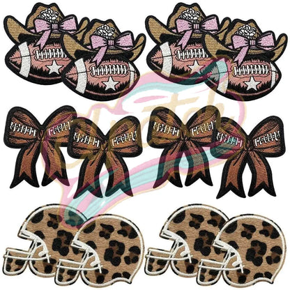 Leopard print, western cowboy style football cloth patch，hat patch - Clpatch