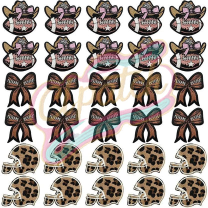 Leopard print, western cowboy style football cloth patch，hat patch - Clpatch