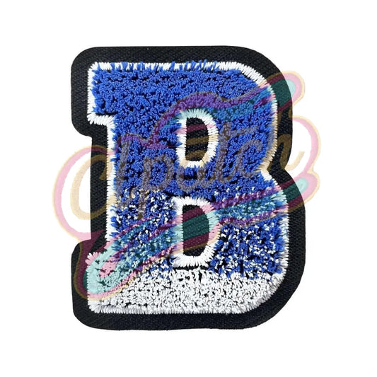 Letter B Barnard college tooth brush chenile embroidery patches - Clpatch