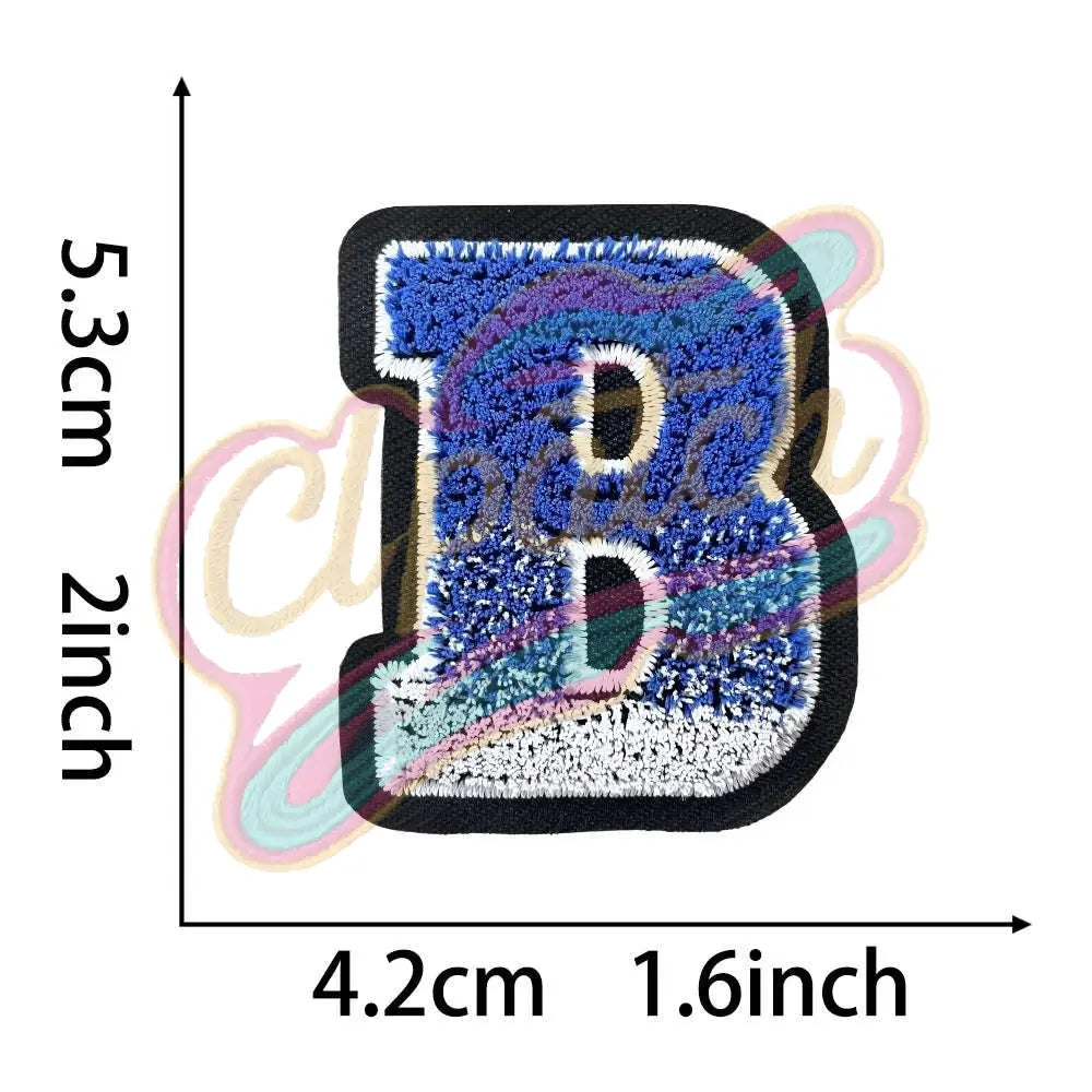 Letter B Barnard college tooth brush chenile embroidery patches - Clpatch