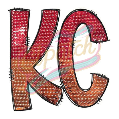 Letters KC Kansas City Patch Set Missouri Embroidered Football adhesive patches Iron On - Clpatch
