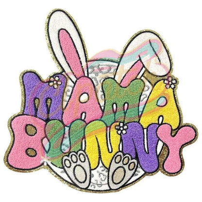 MAMA Bunny Easter Day chenille embroidery patch - Clpatch