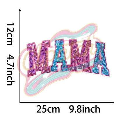 MAMA sequins embroidery patch - Clpatch