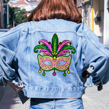 Mardi Gras Mask Costume Chenile Big Patches