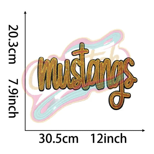 Mustangs football sequins embroidery patch - Clpatch