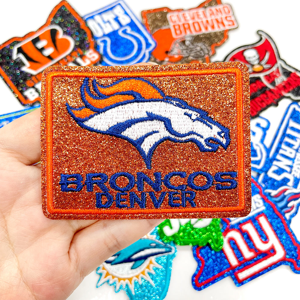 NFL Sport Colorado Broncos Glitter Logo Patch