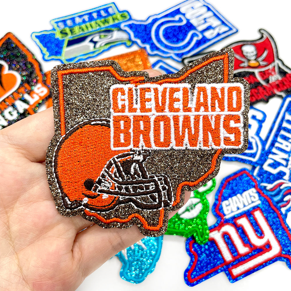 NFL Sport Ohio Browns Glitter Logo Patch