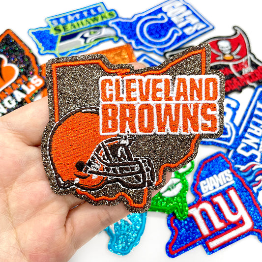 NFL Sport Ohio Browns Glitter Logo Patch