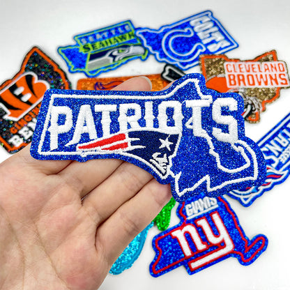 NFL Sport Massachusetts Patriots Glitter Logo Patch