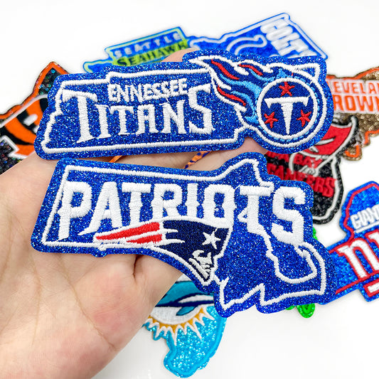 NFL Sport Massachusetts Patriots Glitter Logo Patch