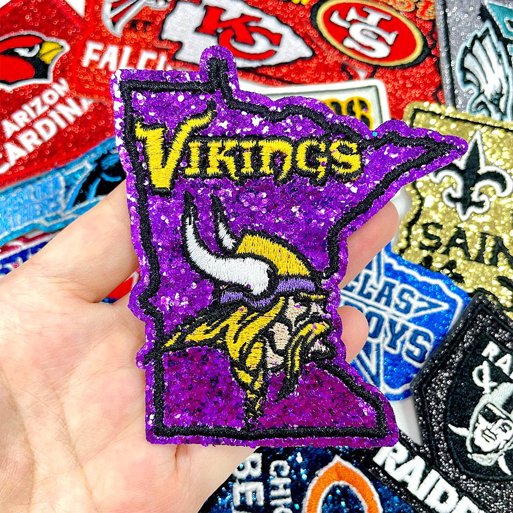 NFL Sport Minnesota Vikings Glitter Logo Patch