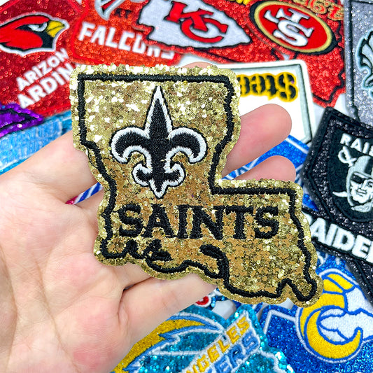 NFL Sport Louisiana  New Orleans Saints Glitter Logo Patch