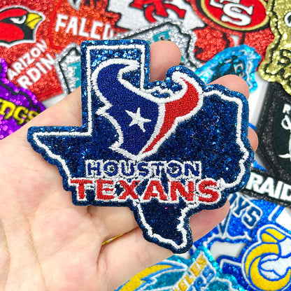 NFL Sport Texas Houston Texans Glitter Logo Patch