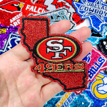 NFL Sport California San Francisco 49ers Glitter Logo Patch