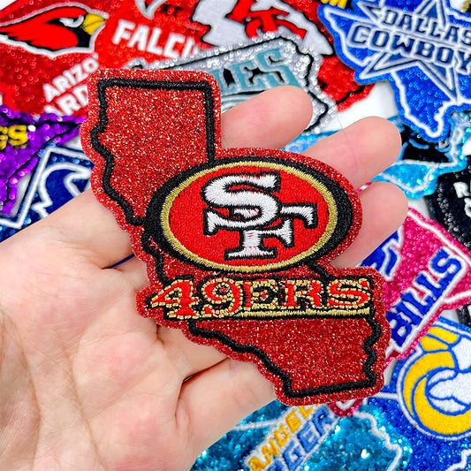 NFL Sport California San Francisco 49ers Glitter Logo Patch