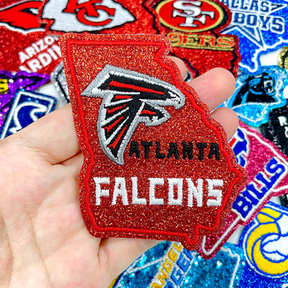 NFL Sport Georgia Atlanta Falcons Glitter Logo Patch