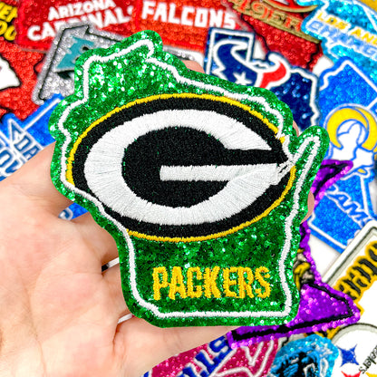 NFL Sport Wisconsin Green Bay Packers Glitter Logo Patch
