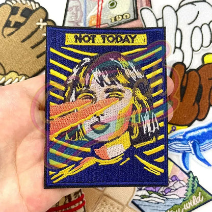 “Not Today” Lady embroidery patch - Clpatch