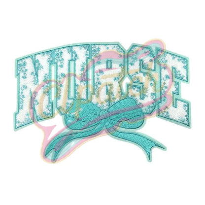 Nurse chenille tiffany blue embroidery patch - Clpatch
