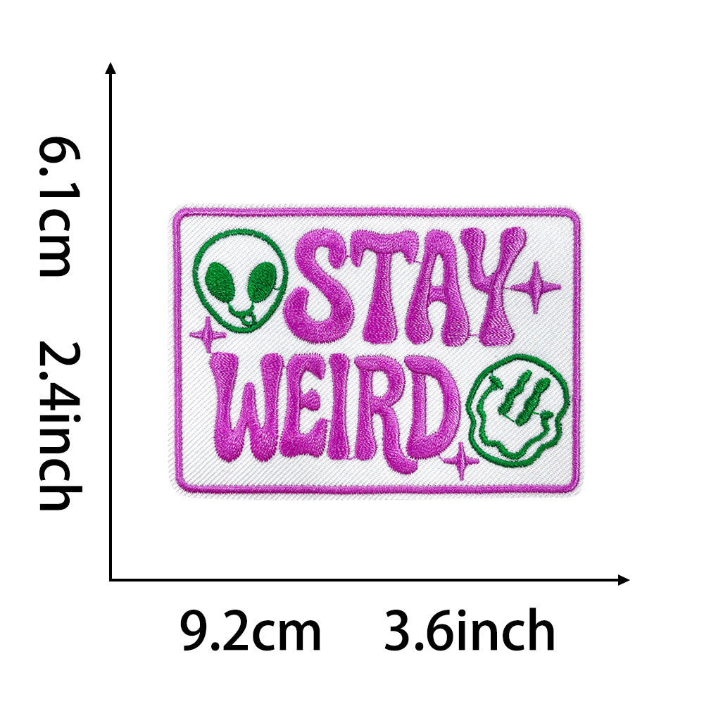 funny phrase rectangular patches