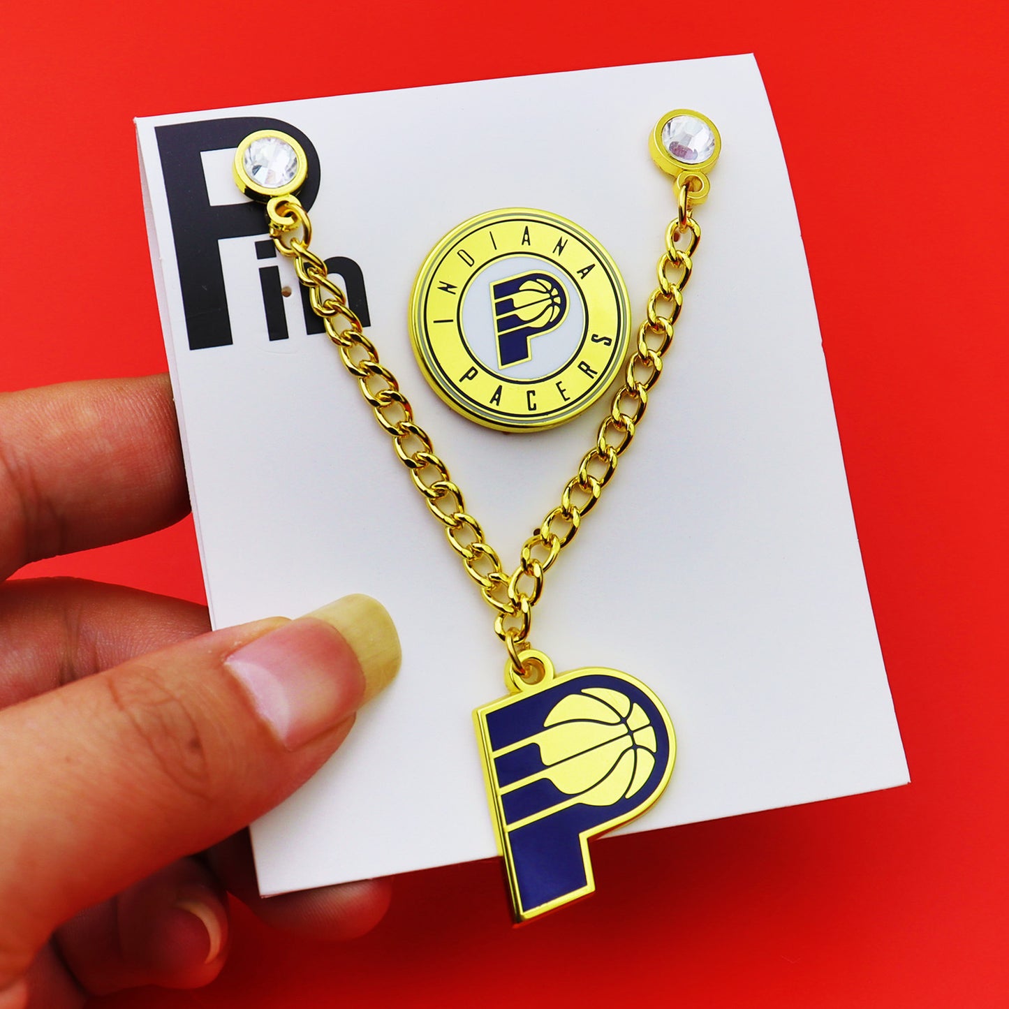 Metal Basketball Chain Hat Pins