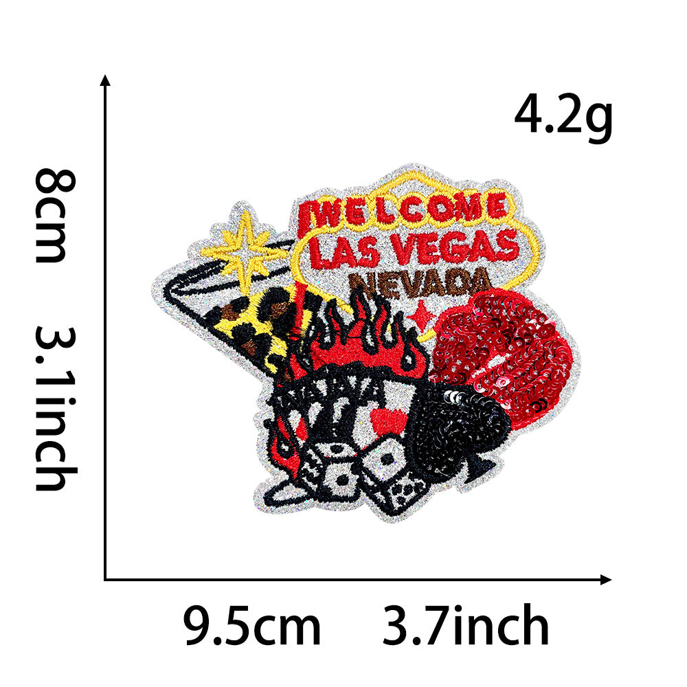Las Vegas Casino theme dice, playing cards flash patch