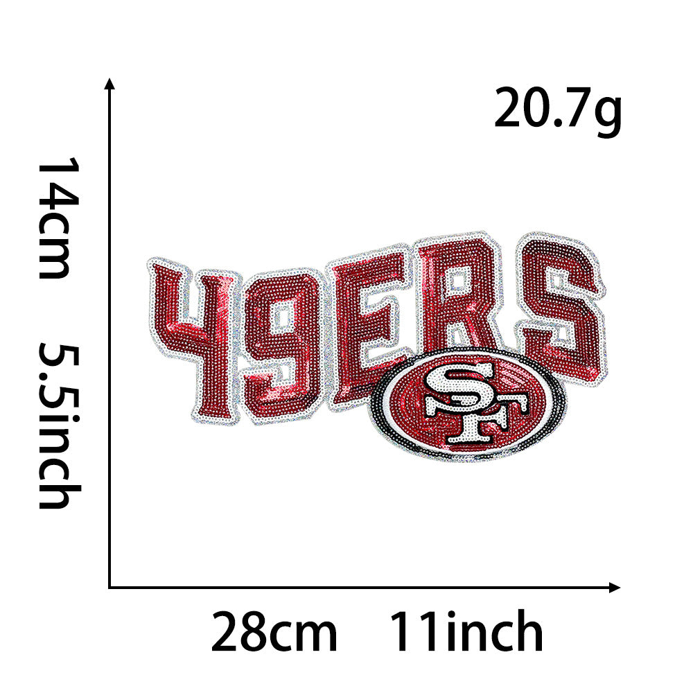 football team logo game day embroidery cloth sticker large cloth sticker DIY large