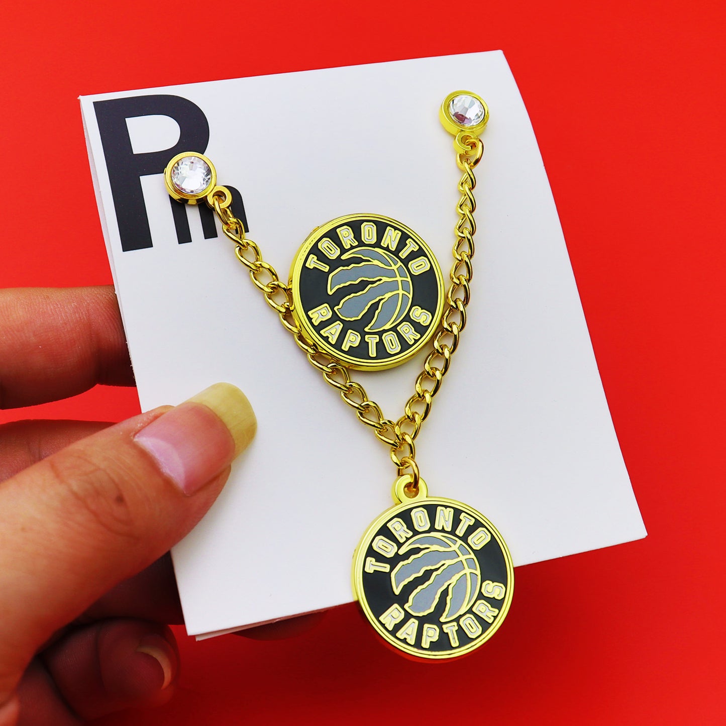 Metal Basketball Chain Hat Pins