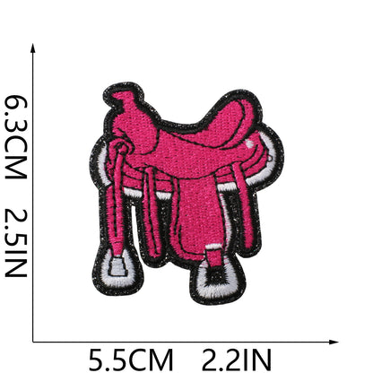 Western Pink Embroidered Patches – Iron-On Patch Set