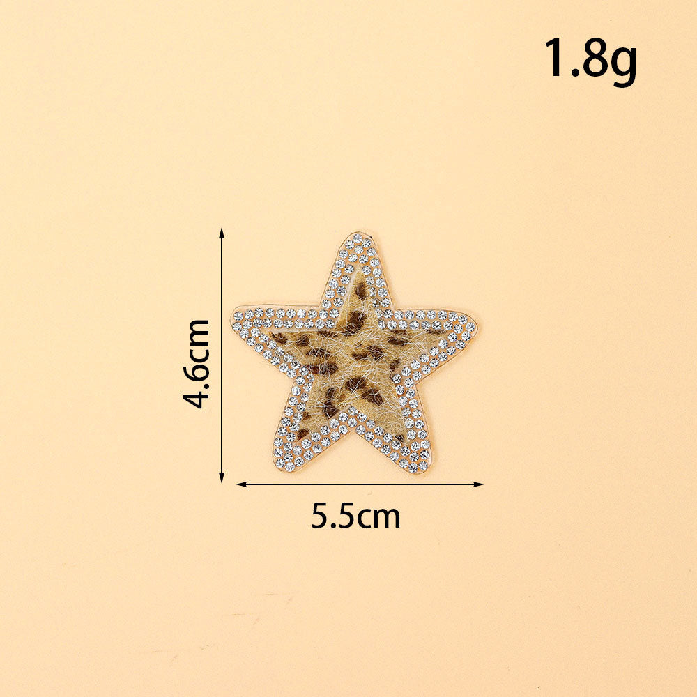 Rhinestone leopard patch