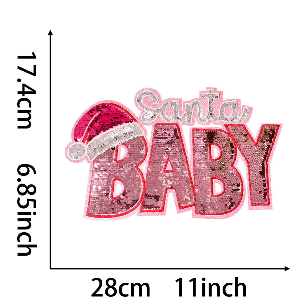 Grinch Christmas santa Large OH SNAP Sequin