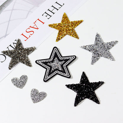 Hot melt hot diamond fashion cloth patch sticker star iron on patch