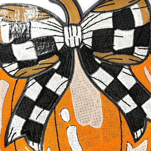 Halloween series towel embroidered pumpkin patch